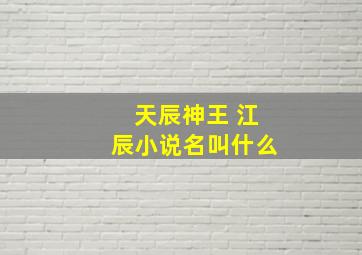 天辰神王 江辰小说名叫什么